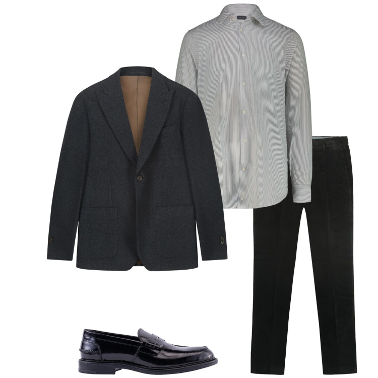 Outfit uomo - Total look #2314552. Stile Business/Elegante per Serata speciale. Abbinamento con scarpe stringate, pantaloni, camicie, giacche.