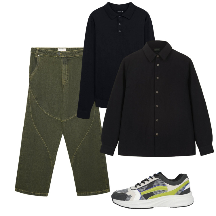 Outfit uomo - Gennaio. Stile Casual per Tutti i giorni. Abbinamento con polo, jeans dritti, sneakers, cappotti.