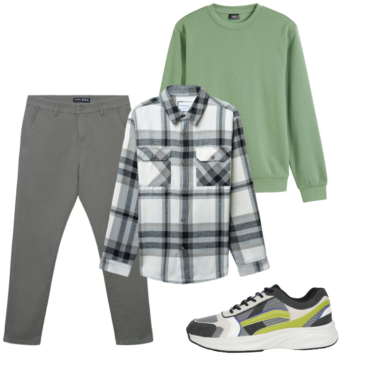 Outfit uomo - Gennaio. Stile Casual per Tutti i giorni. Abbinamento con felpe, pantaloni chino, cappotti, sneakers.