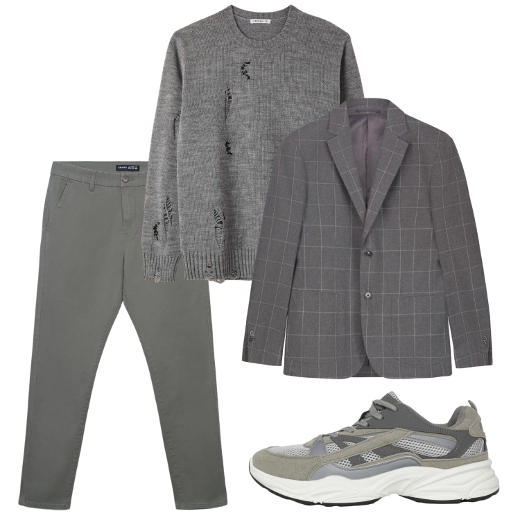 Outfit uomo - Gennaio trendy. Stile Casual per Tutti i giorni. Abbinamento con sneakers, pantaloni chino, maglieria, giacche.