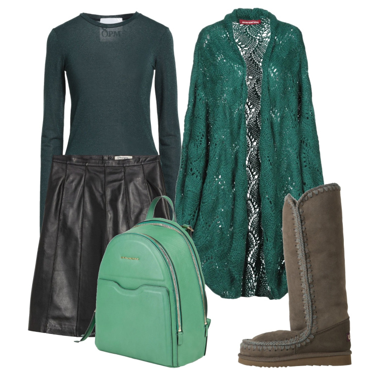 Outfit donna - Accenti boho. Stile Boho per Tutti i giorni. Abbinamento con gonne, cardigans, zaini, pullovers, stivali da neve.