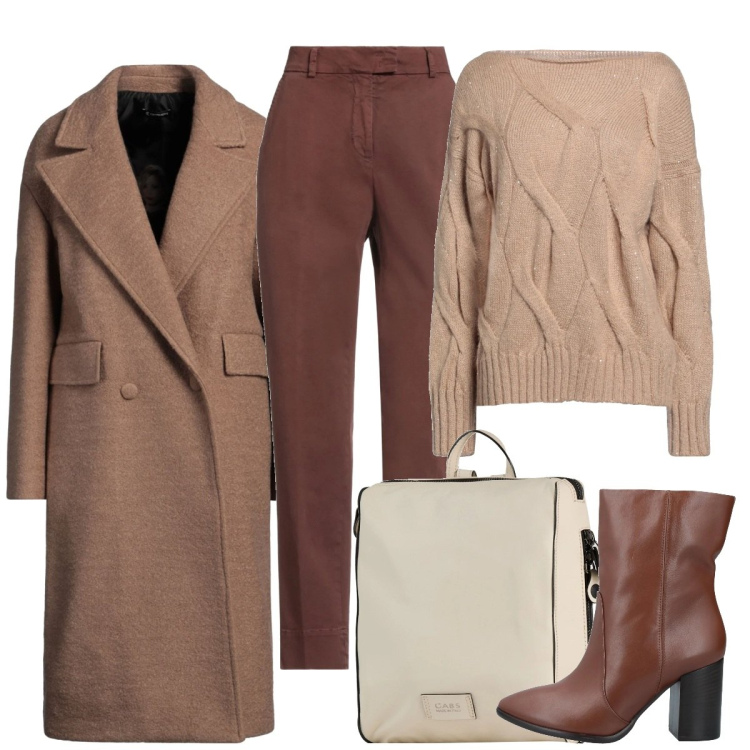 Outfit donna - Il maglione che ti avvolge. Stile Basic per Serata fuori. Abbinamento con stivaletti, pantaloni skinny, cappotti, pullovers, zaini.