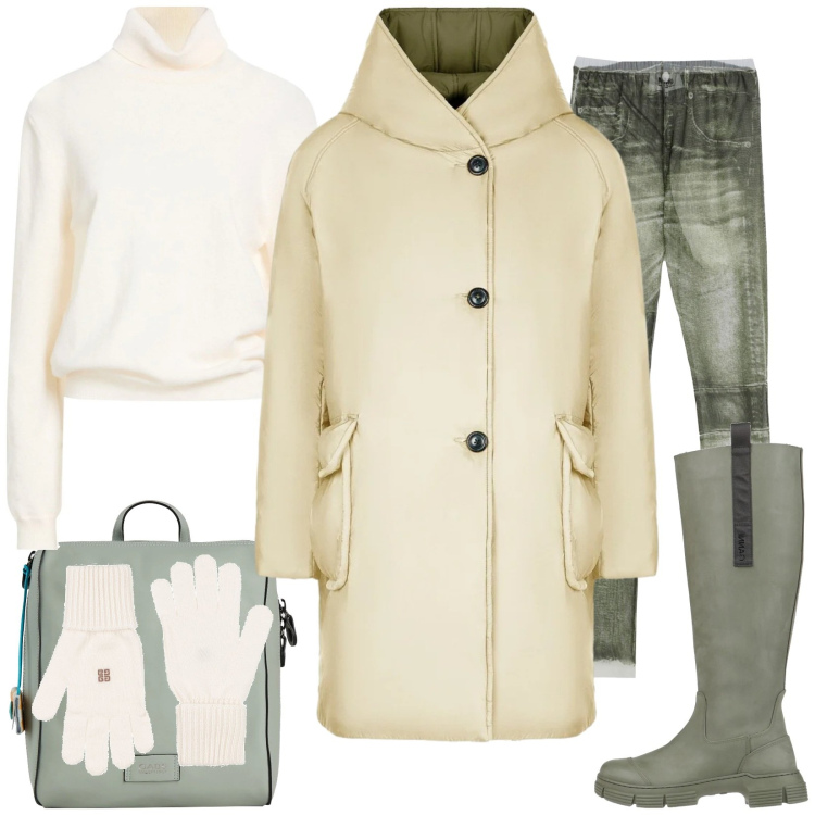 Outfit donna - Lemoray reversibile. Stile Casual per Tutti i giorni. Abbinamento con stivali di gomma, maglieria, guanti, leggings, zaini, cappotti.