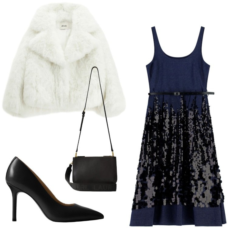 Outfit donna - Ancora feste. Stile Chic per Serata fuori. Abbinamento con vestiti midi/longuette, vestiti corti, décolleté, borse a tracolla.