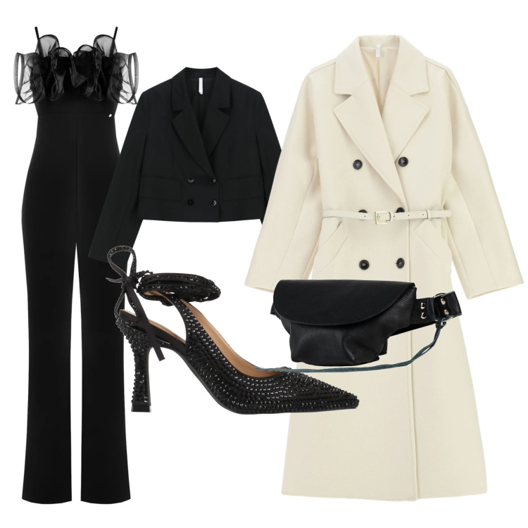 Outfit donna - Matrimonio d\'inverno. Stile Chic per Cerimonia. Abbinamento con décolleté, marsupi, cappotti, blazer, tute.