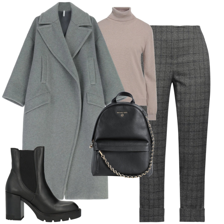 Outfit donna - Gennaio. Stile Urban per Tutti i giorni. Abbinamento con zaini, pantaloni, maglieria, stivaletti chelsea, cappotti.