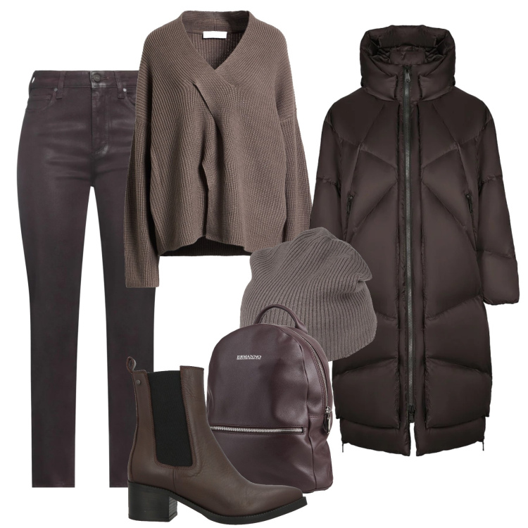 Outfit donna - Wrapped in Urban Style. Stile Urban per Tutti i giorni. Abbinamento con pullovers, jeans, stivaletti chelsea, cappelli, zaini, cappotti.