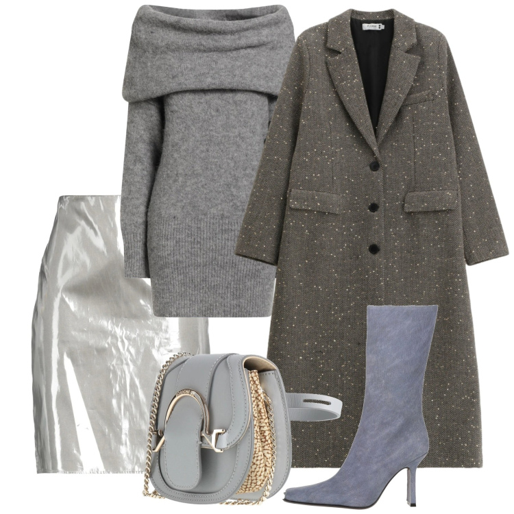 Outfit donna - Serata. Stile Glamour per Serata fuori. Abbinamento con minigonne, stivali, marsupi, maglieria, cappotti.