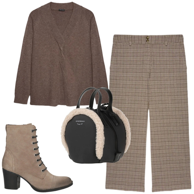 Outfit donna - Gennaio. Stile Urban per Tutti i giorni. Abbinamento con zaini, stivaletti, pantaloni, maglieria.