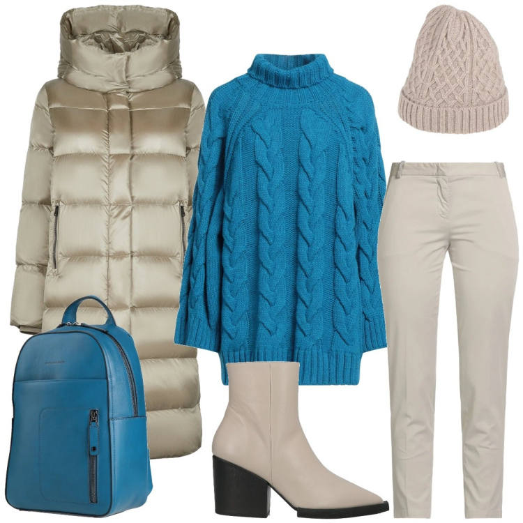 Outfit donna - Total look #2315805. Stile Casual per Tutti i giorni. Abbinamento con zaini, stivaletti, cappelli, maglieria, pantaloni, cappotti.