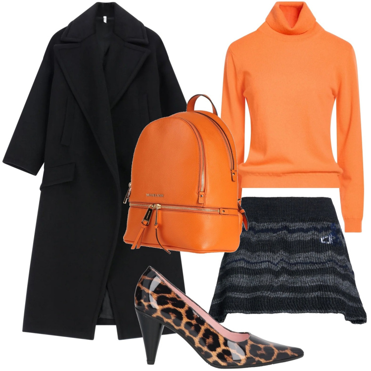 Outfit donna - La gonna in maglia. Stile Casual per Ufficio. Abbinamento con décolleté, maglieria, minigonne, zaini, cappotti.