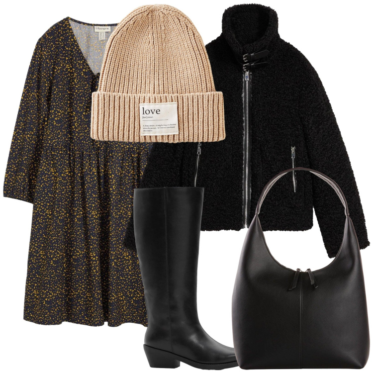 Outfit donna - Freddo in Bonprix non ti temo. Stile Urban per Tutti i giorni. Abbinamento con vestiti, ecopellicce, shopping bag, berretti, stivali.