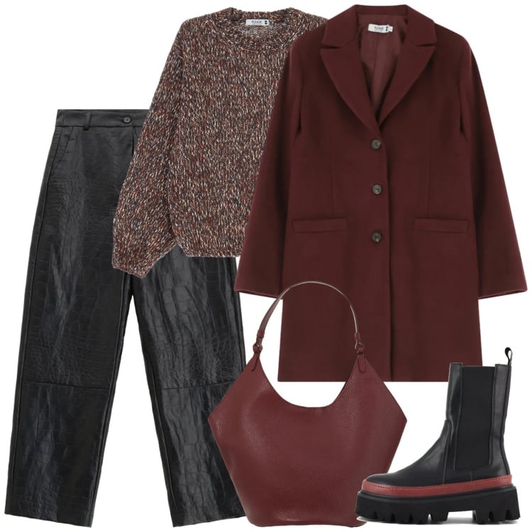 Outfit donna - Must have. Stile Trendy per Tutti i giorni. Abbinamento con cappotti, maglieria, pantaloni, borse a spalla, stivaletti chelsea.