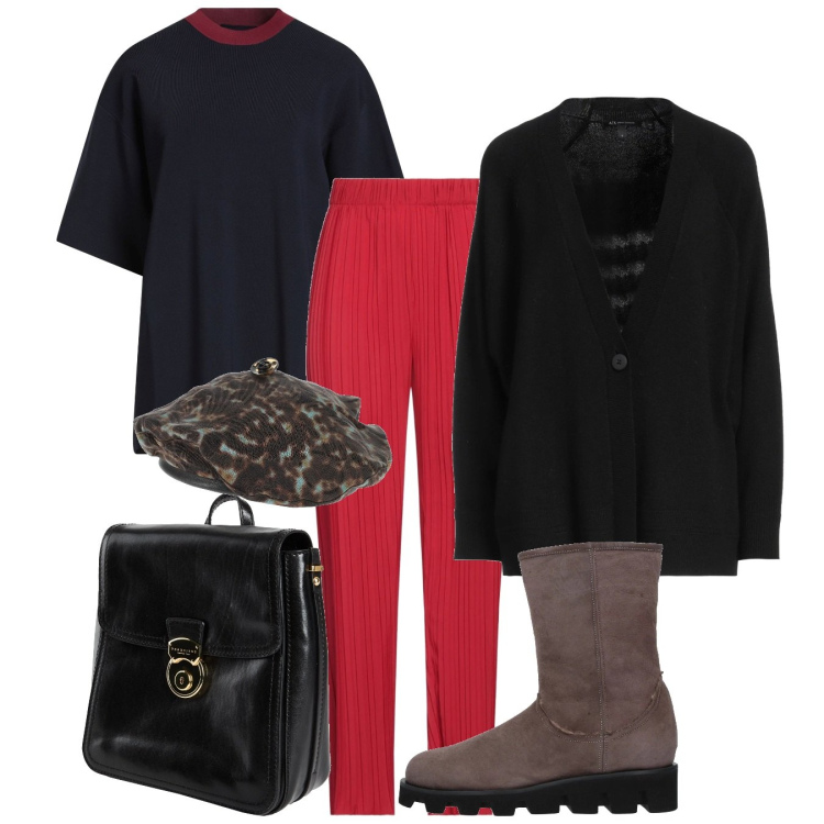 Outfit donna - Very chic. Stile Chic per Tutti i giorni. Abbinamento con pullovers, cardigans, stivaletti, zaini, pantaloni, cappelli e berretti.