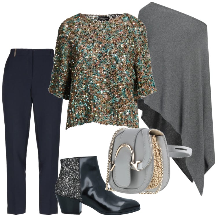 Outfit donna - Total look #2316246. Stile Chic per Serata fuori. Abbinamento con pullovers, cappotti, stivaletti, pantaloni, marsupi.