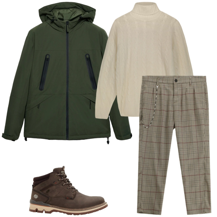 Outfit uomo - Total look #2316262. Stile Casual per Tutti i giorni. Abbinamento con stivali e stivaletti, giacche, pantaloni, maglieria.