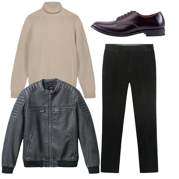 Outfit uomo - Total look. Stile Casual per Tutti i giorni. Abbinamento con giacche, scarpe stringate, pantaloni, pullovers.