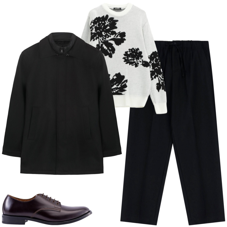 Outfit uomo - City. Stile Urban per Tutti i giorni. Abbinamento con pullovers, pantaloni, scarpe stringate, cappotti.