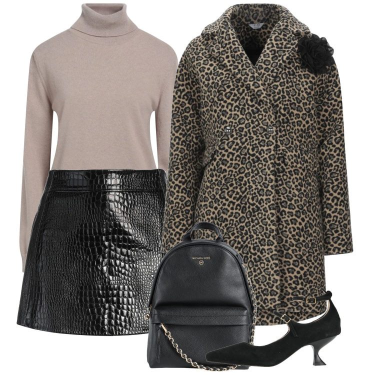 Outfit donna - Doppia fibbia. Stile Chic per Tutti i giorni. Abbinamento con décolleté, cappotti, zaini, minigonne, maglieria.