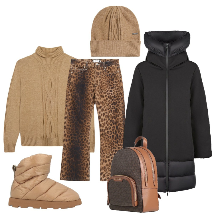 Outfit donna - Il piumino ideale …. Stile Casual chic per Tutti i giorni. Abbinamento con zaini, stivaletti, pantaloni, berretti, maglieria, piumini.