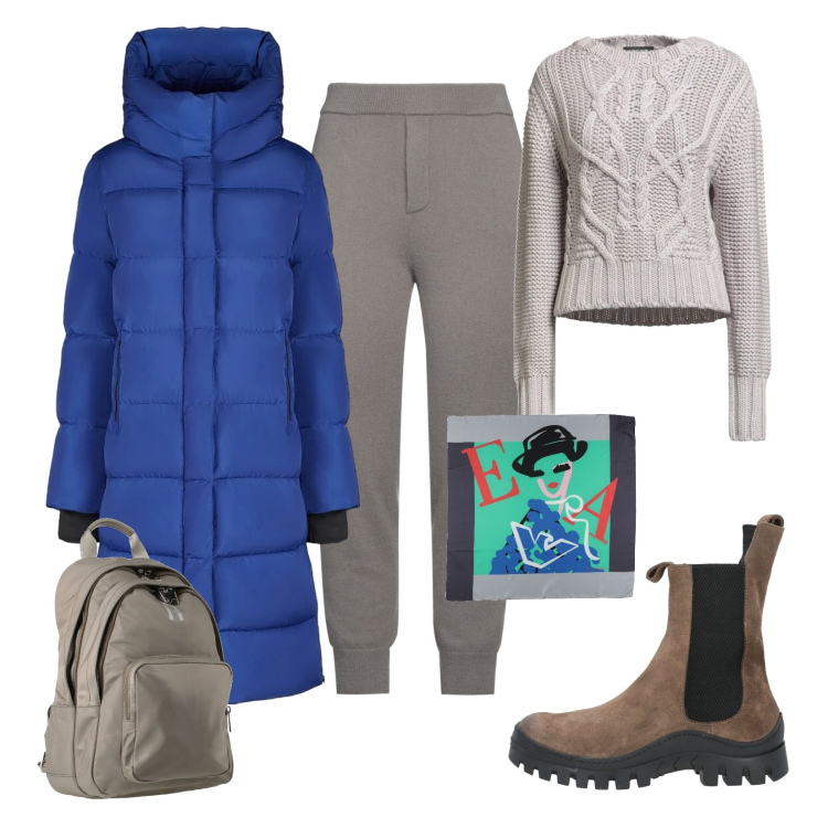 Outfit donna - Look minimal. Stile Minimal per Scuola/Università. Abbinamento con pullovers, sciarpe, stivaletti chelsea, pantaloni skinny, zaini, piumini.