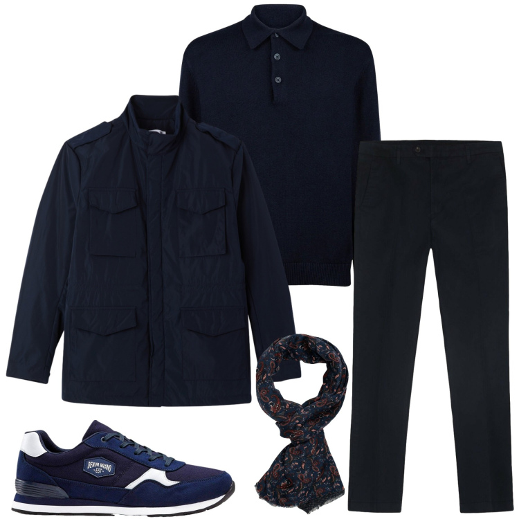 Outfit uomo - Colori profondi. Stile Urban per Tutti i giorni. Abbinamento con sneakers, giacche, pantaloni, sciarpe, polo.