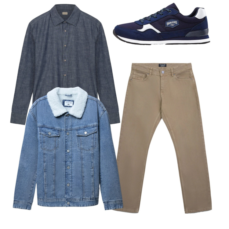 Outfit uomo - Total look. Stile Casual per Tutti i giorni. Abbinamento con sneakers, jeans, giacche, camicie.
