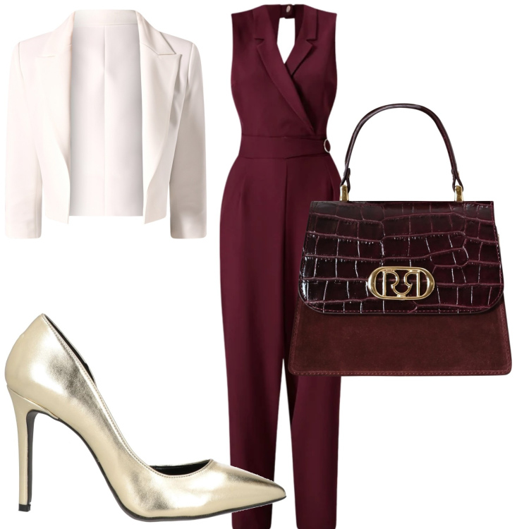 Outfit donna - Granada. Stile Casual chic per Serata fuori. Abbinamento con décolleté, tute, borse a mano, blazer.