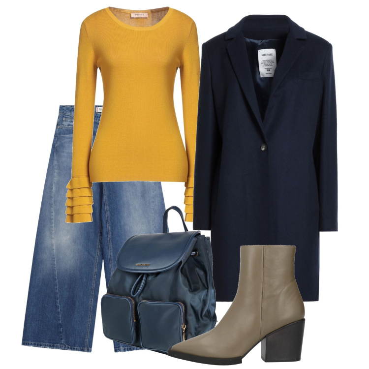 Outfit donna - Gennaio. Stile Casual chic per Tutti i giorni. Abbinamento con pullovers, stivaletti, zaini, cappotti, jeans.