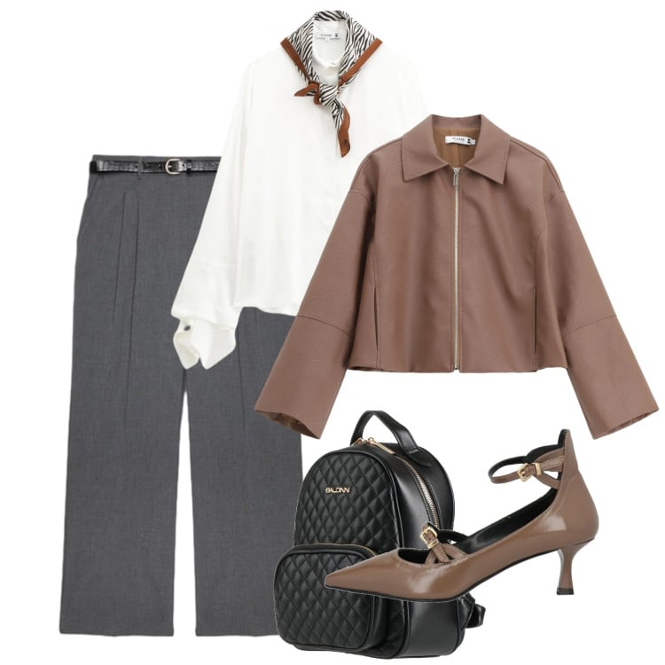 Outfit donna - Rientro alla routine con stile. Stile Bon Ton per Ufficio. Abbinamento con décolleté, zaini, camicie, blazer, pantaloni.