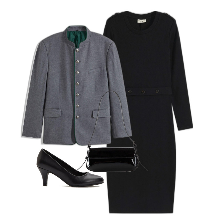 Outfit femme - Militaire soirée dehors. Style Militaire pour Soirée dehors. Assortir avec sacs à main, robes longues, robes mi-longues/au genou, chaussures à talon.