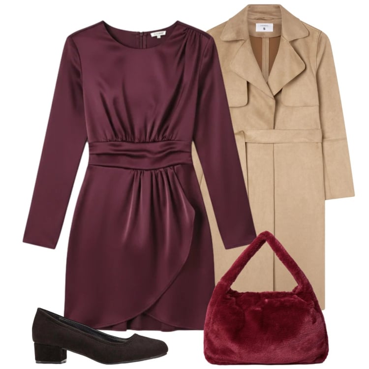 Outfit donna - Cena. Stile Bon Ton per Serata fuori. Abbinamento con décolleté, trench, vestiti corti, borse a spalla.