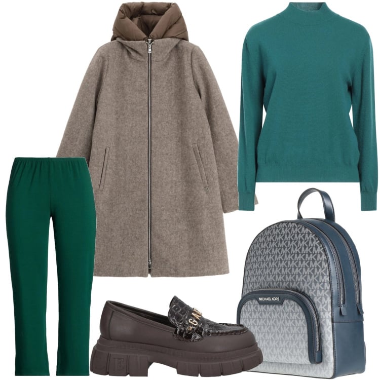 Outfit donna - La giacca imbottita. Stile Chic per Ufficio. Abbinamento con pantaloni, pullovers, zaini, mocassini, piumini.