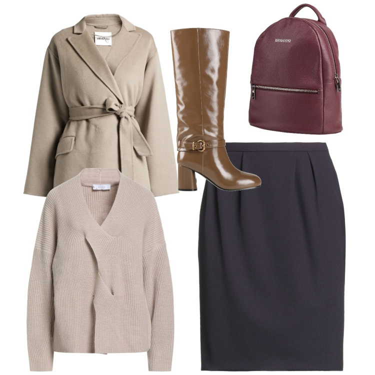 Outfit donna - Total bon ton. Stile Bon Ton per Tutti i giorni. Abbinamento con pullovers, stivali, cappotti, minigonne, zaini.