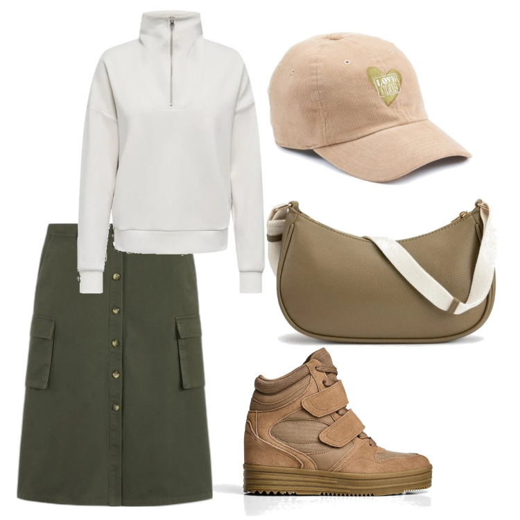 Outfit mujer - Casual look. Estilo Casual para Todos los días. Combinación con sneakers, sudaderas, bandoleras, sombreros, minifaldas.
