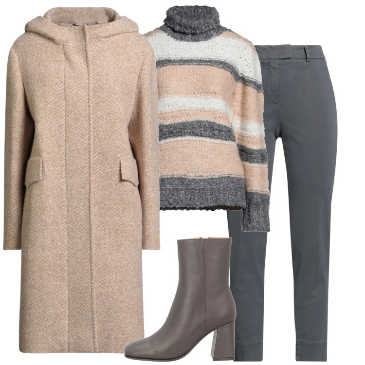 Outfit donna - Knitwear. Stile Chic per Tutti i giorni. Abbinamento con cappotti, pantaloni skinny, maglieria, stivaletti.