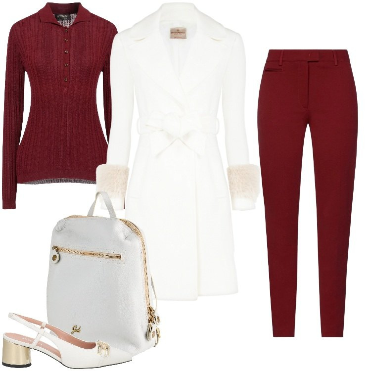 Outfit donna - Total look #2317913. Stile Casual chic per Tutti i giorni. Abbinamento con zaini, pantaloni, décolleté, pullovers, cappotti.