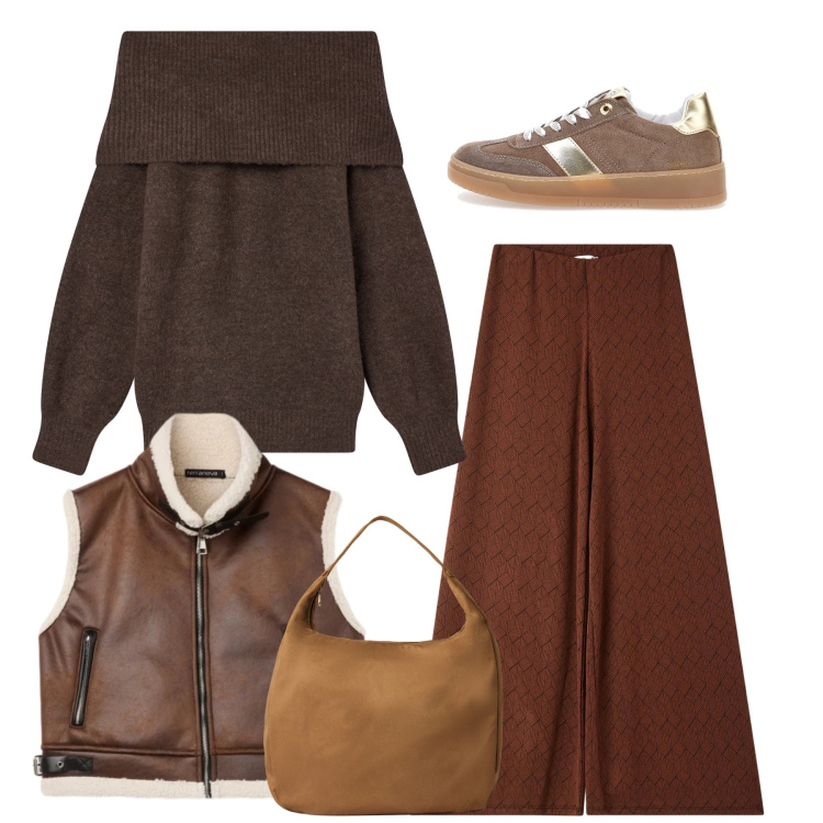 Outfit donna - Terranova - Saldi FW25. Stile Casual per Tutti i giorni. Abbinamento con pantaloni, piumini, borse a mano, maglieria, sneakers.