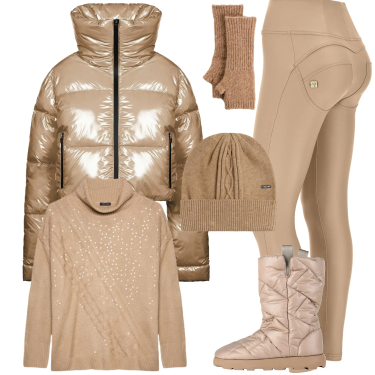 Outfit donna - Eleganza senza tempo. Stile Casual chic per Tutti i giorni. Abbinamento con guanti, stivaletti, pantaloni skinny, berretti, piumini, maglieria.