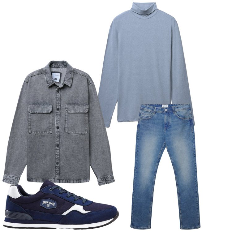 Outfit uomo - Relax. Stile Casual per Tutti i giorni. Abbinamento con sneakers, t-shirt, cappotti, jeans dritti.