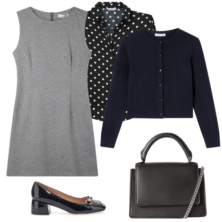 Outfit donna - Total look #2318164. Stile Bon Ton per Cerimonia. Abbinamento con vestiti senza maniche, camicie, cardigans, borse a tracolla, ballerine.