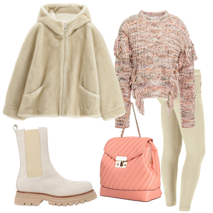 Outfit donna - Total look #2318171. Stile Casual chic per Tutti i giorni. Abbinamento con zaini, pullovers, stivaletti, blazer, pantaloni skinny.