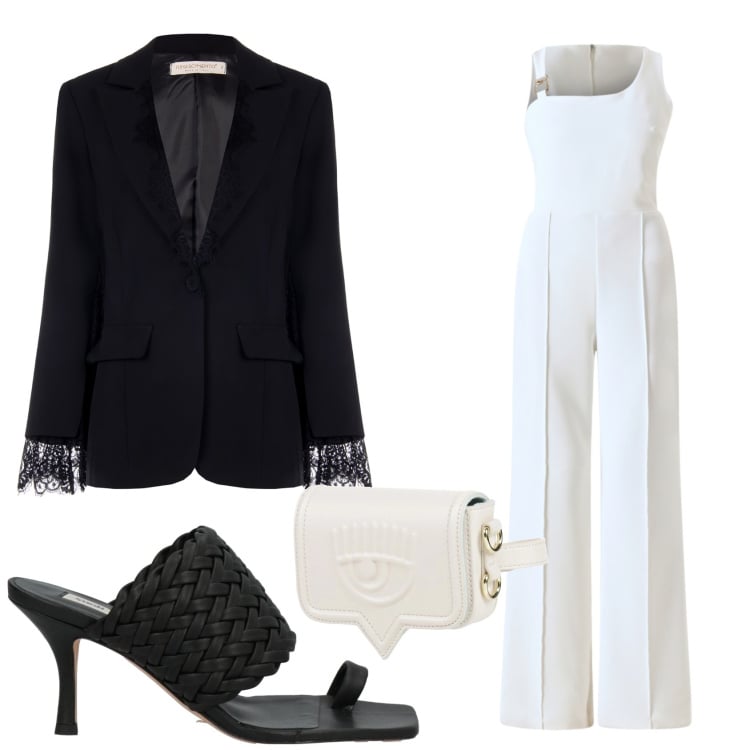 Outfit donna - Total look #2318173. Stile Chic per Cerimonia. Abbinamento con marsupi, ciabatte, tute, blazer.