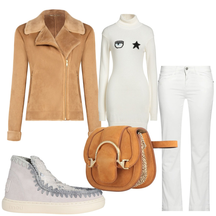 Outfit donna - Total look #2318175. Stile Casual chic per Tutti i giorni. Abbinamento con marsupi, stivaletti, maglieria, pantaloni, giacche.