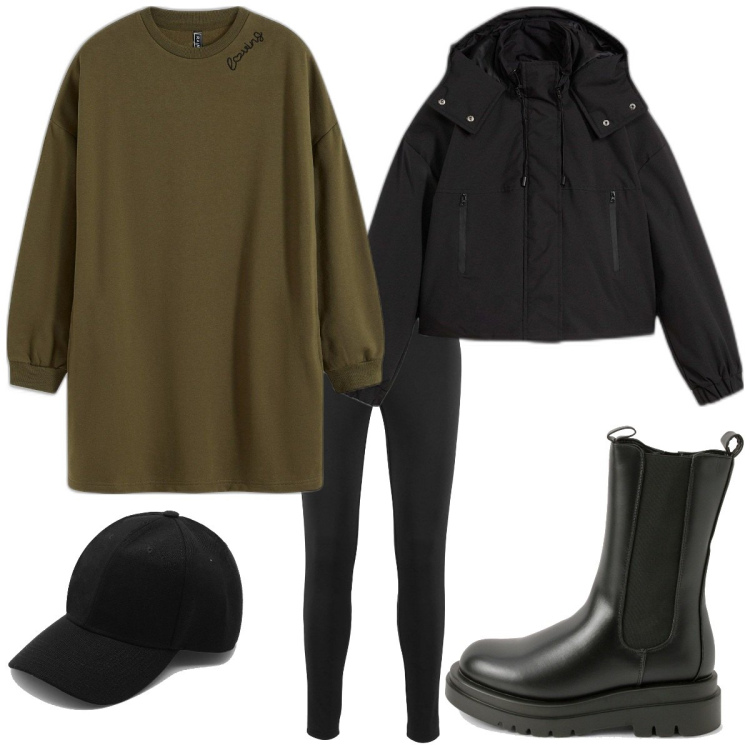 Outfit femme - Un style urban. Style Urban pour Tous les jours. Assortir avec robes longues, legging, blazers, chapeaux, boots.