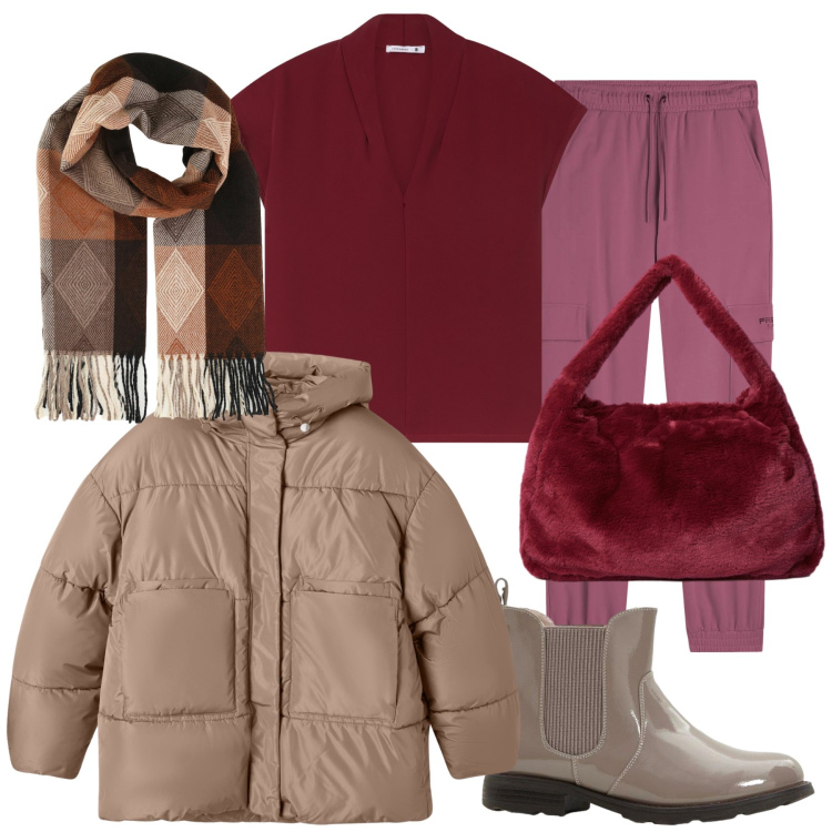 Outfit donna - Saldi saldi saldi. Stile Trendy per Tutti i giorni. Abbinamento con stivaletti chelsea, bluse, bomber, sciarpe, pantaloni cargo, borse a spalla.