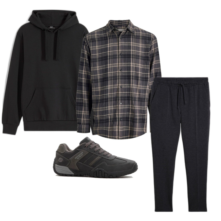 Outfit homme - Janvier. Style Casual pour Tous les jours. Assortir avec sweats à capuche, sneakers, chemisiers, pantalon .