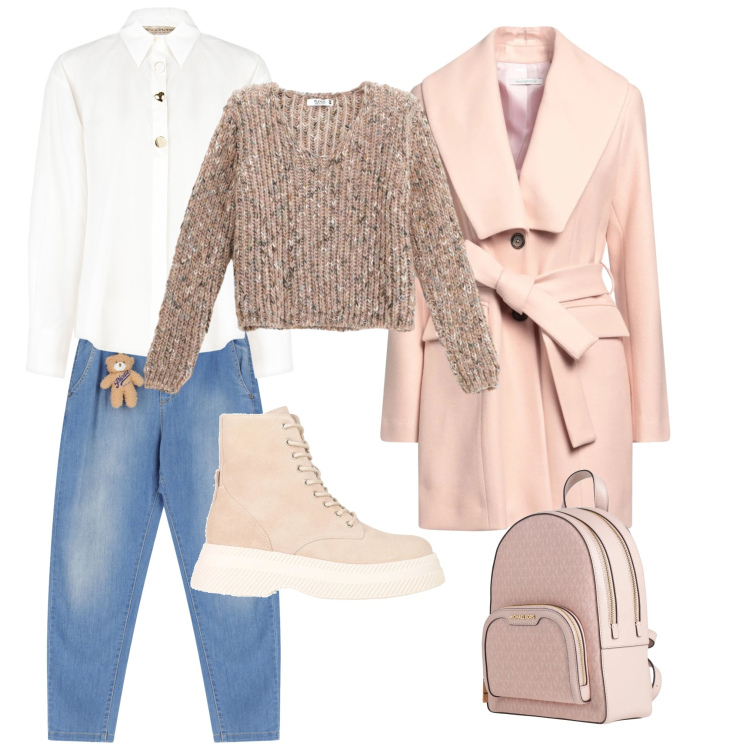 Outfit donna - My style. Stile Casual chic per Tutti i giorni. Abbinamento con cappotti, stivaletti, zaini, jeans, maglieria, camicie.