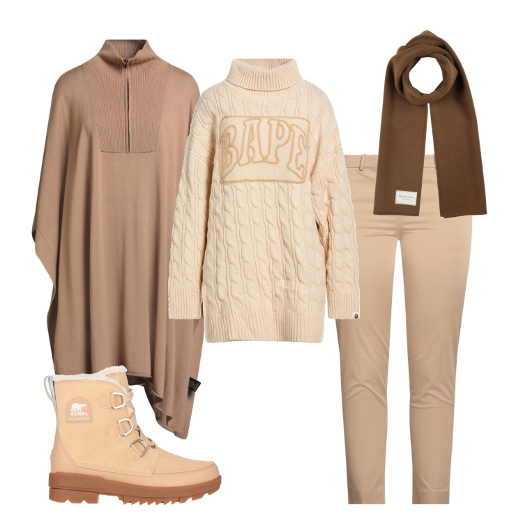 Outfit donna - Vintage sotto la neve. Stile Vintage retrò per Tutti i giorni. Abbinamento con maglieria, sciarpe, stivaletti, cappotti, pantaloni.