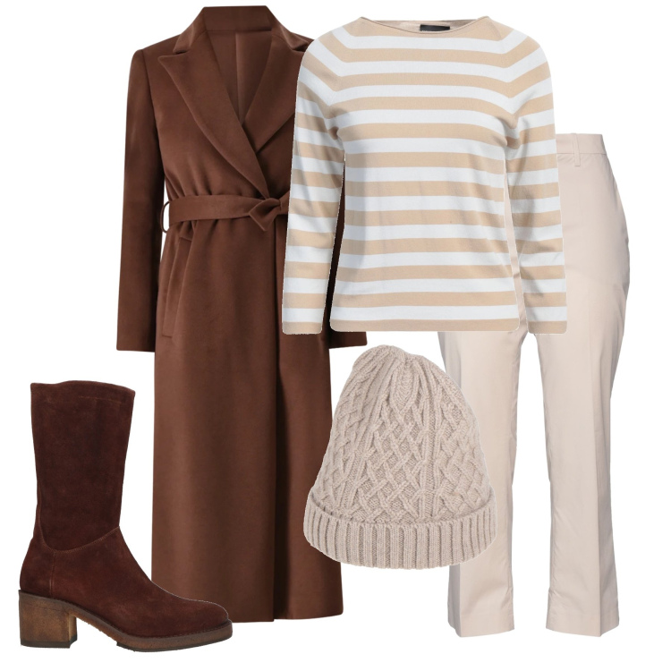 Outfit donna - 70s invernale. Stile 70s per Tutti i giorni. Abbinamento con pullovers, stivali, cappelli, pantaloni, cappotti.